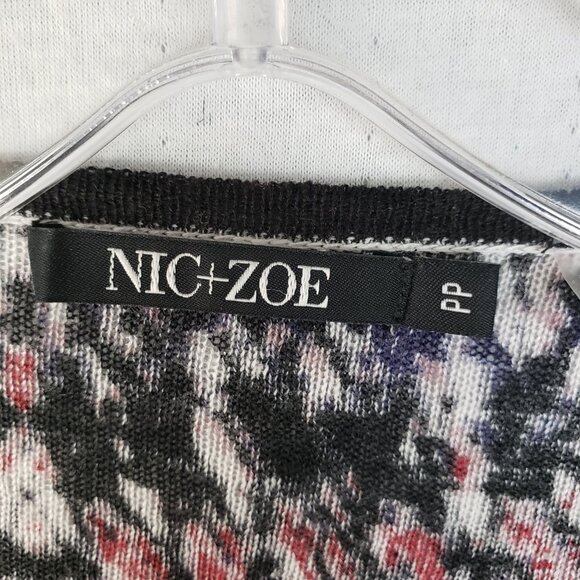 NIC+ZOE Grace 4-Way Convertible Cardigan Linen Blend Abstract Print size PP - Picture 6 of 16